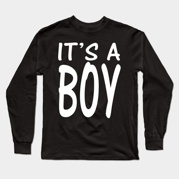 It's A Boy Blue Boy Baby Shower Adoption Gender Reveal Long Sleeve T-Shirt by Eduardo